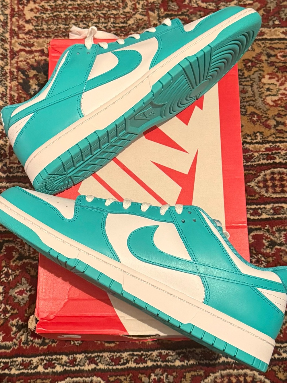 Nike Dunk Low Clear Jade - Men’s Low-Top Sneakers in Teal and White